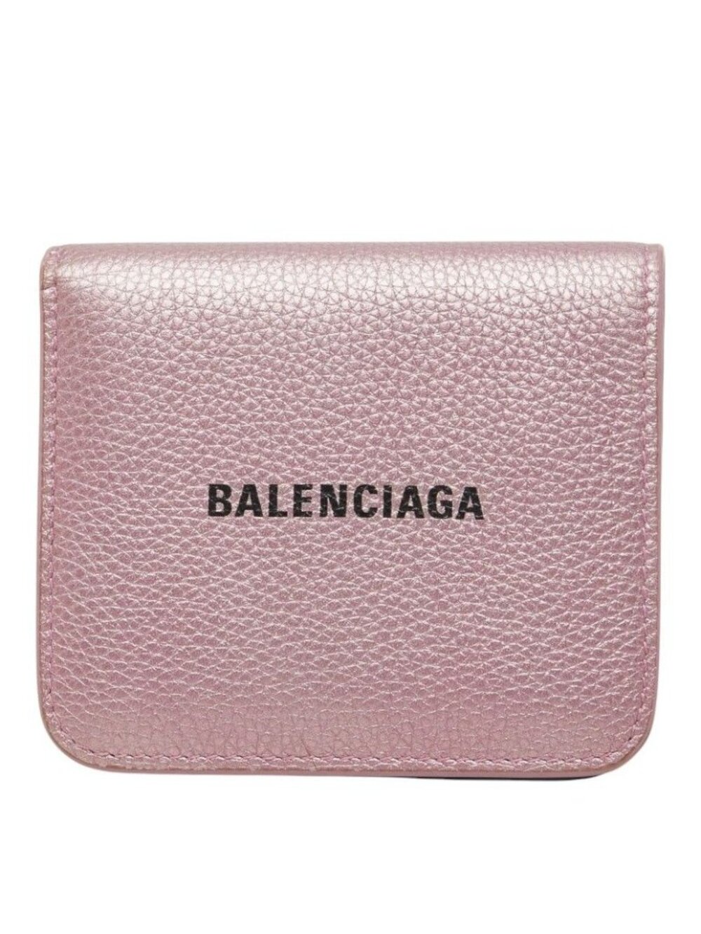 Balenciaga Bifold Wallet Metallic Pink Leather